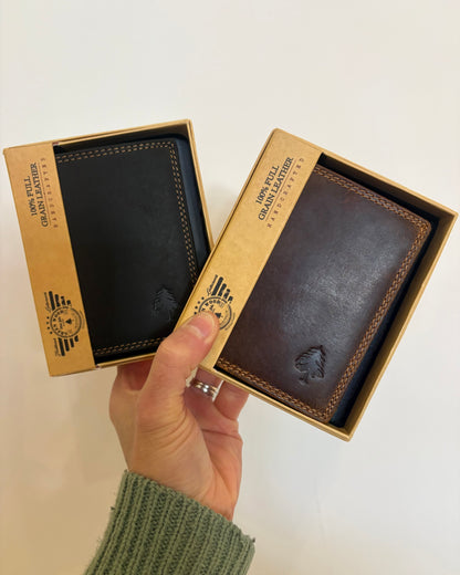 The Tyler Men’s Folded Leather Wallet with Coin Pocket