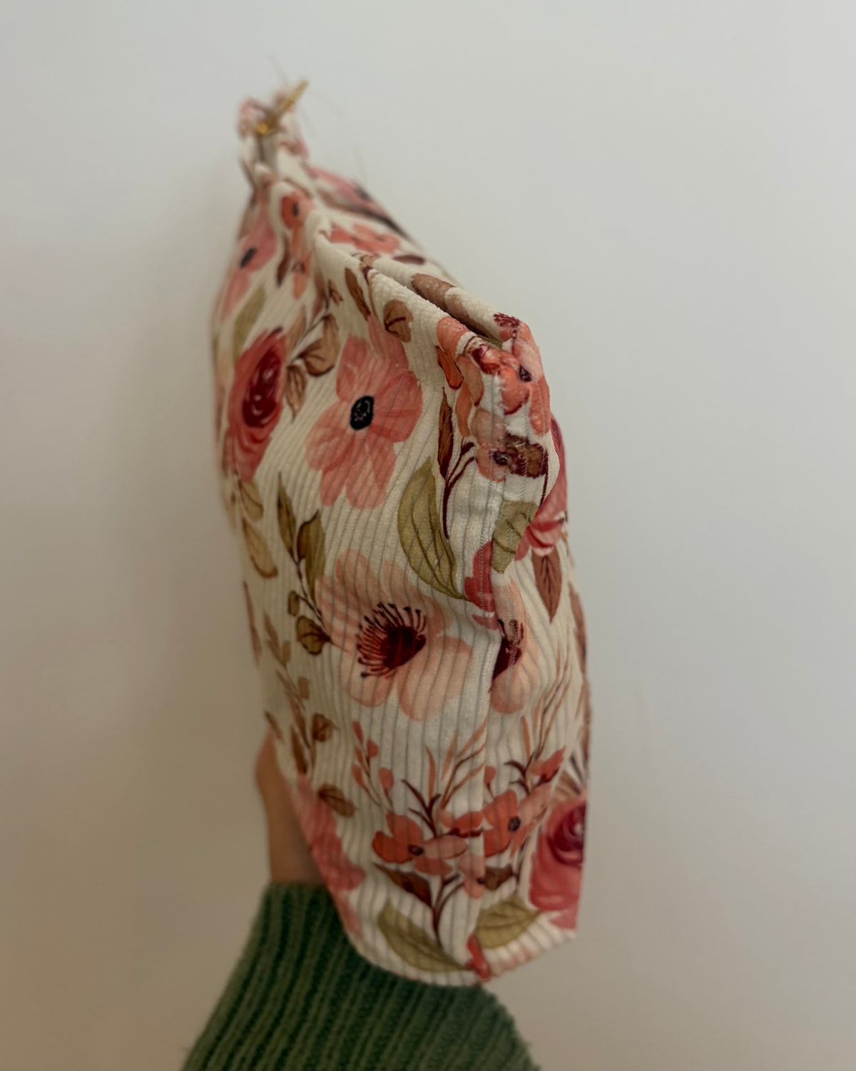 Garden Flowers Corduroy Cosmetic Bag