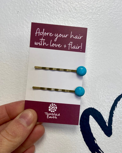 Turquoise Bobby Pins