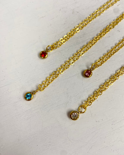 Gold Birthstone Necklace