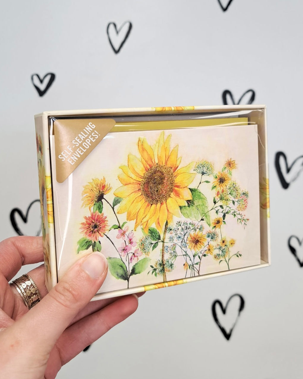 Watercolor Sunflower 14 Note Cards