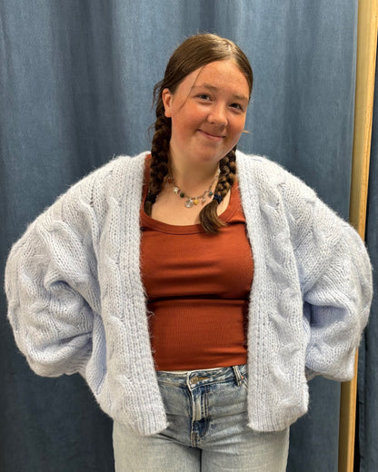 The Maybe Open Cable Cardigan: 3 COLORS