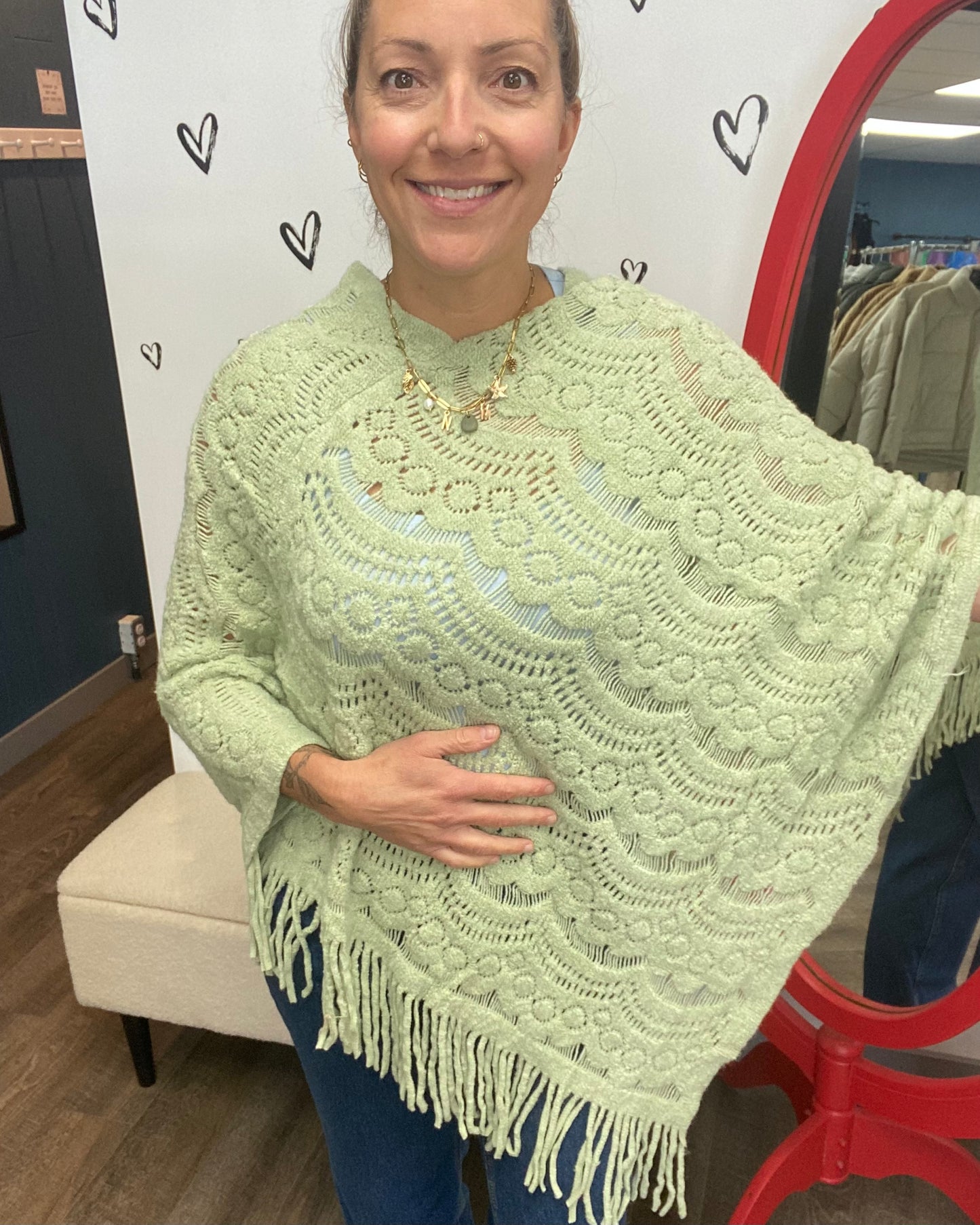 The Scallop Lace Poncho - 3 COLORS