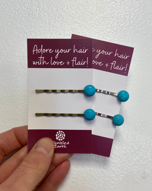 Turquoise Bobby Pins