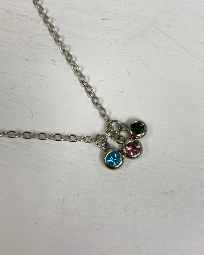 Silver Family Birthstone Necklace