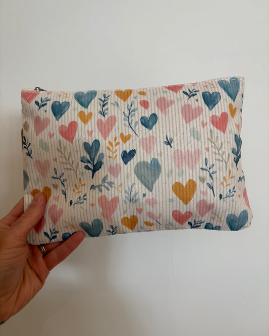 Pastel Heart Cosmetic Bag
