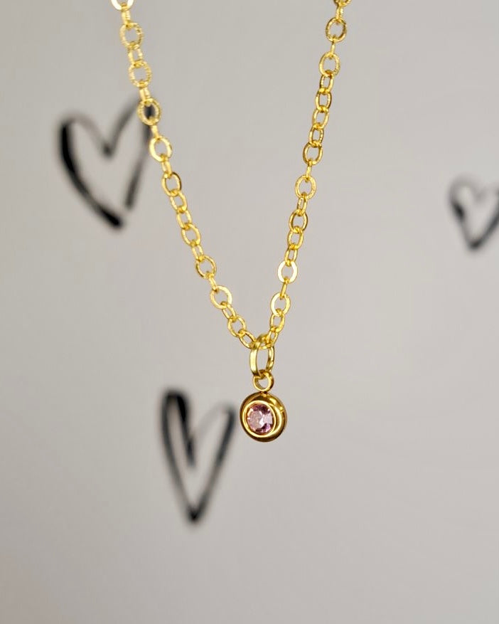 Gold Birthstone Necklace