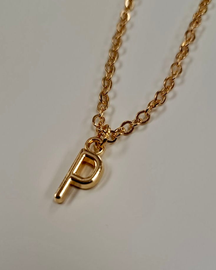 Gold Initial Charm Necklace