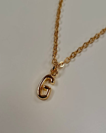 Gold Initial Charm Necklace