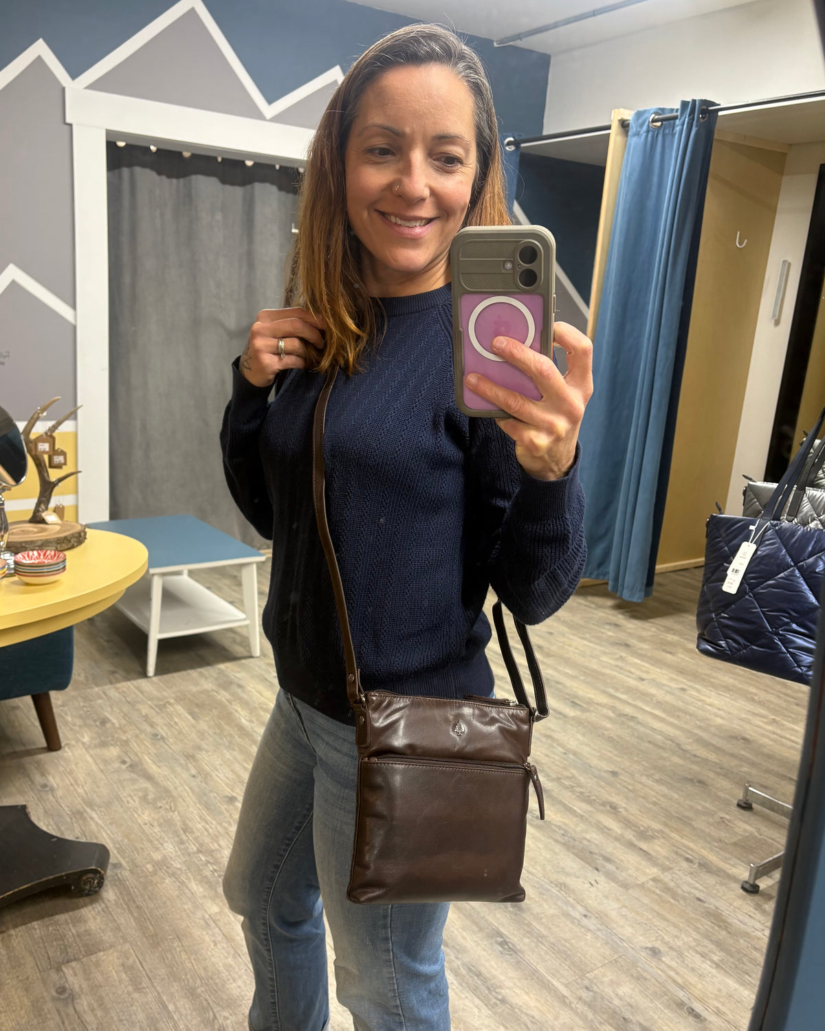 The Maple Leather Compact Crossbody Purse