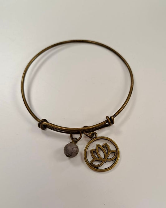Lotus + Agate Bangle