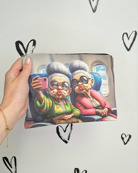 Airplane Selfie Cosmetic Bag