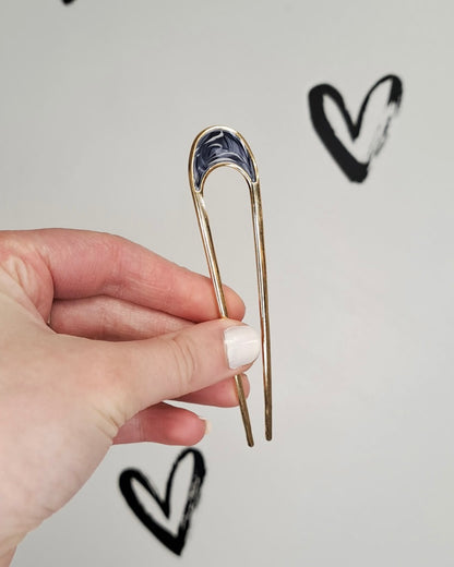 Pearl Inlay Metal French Hair Pin