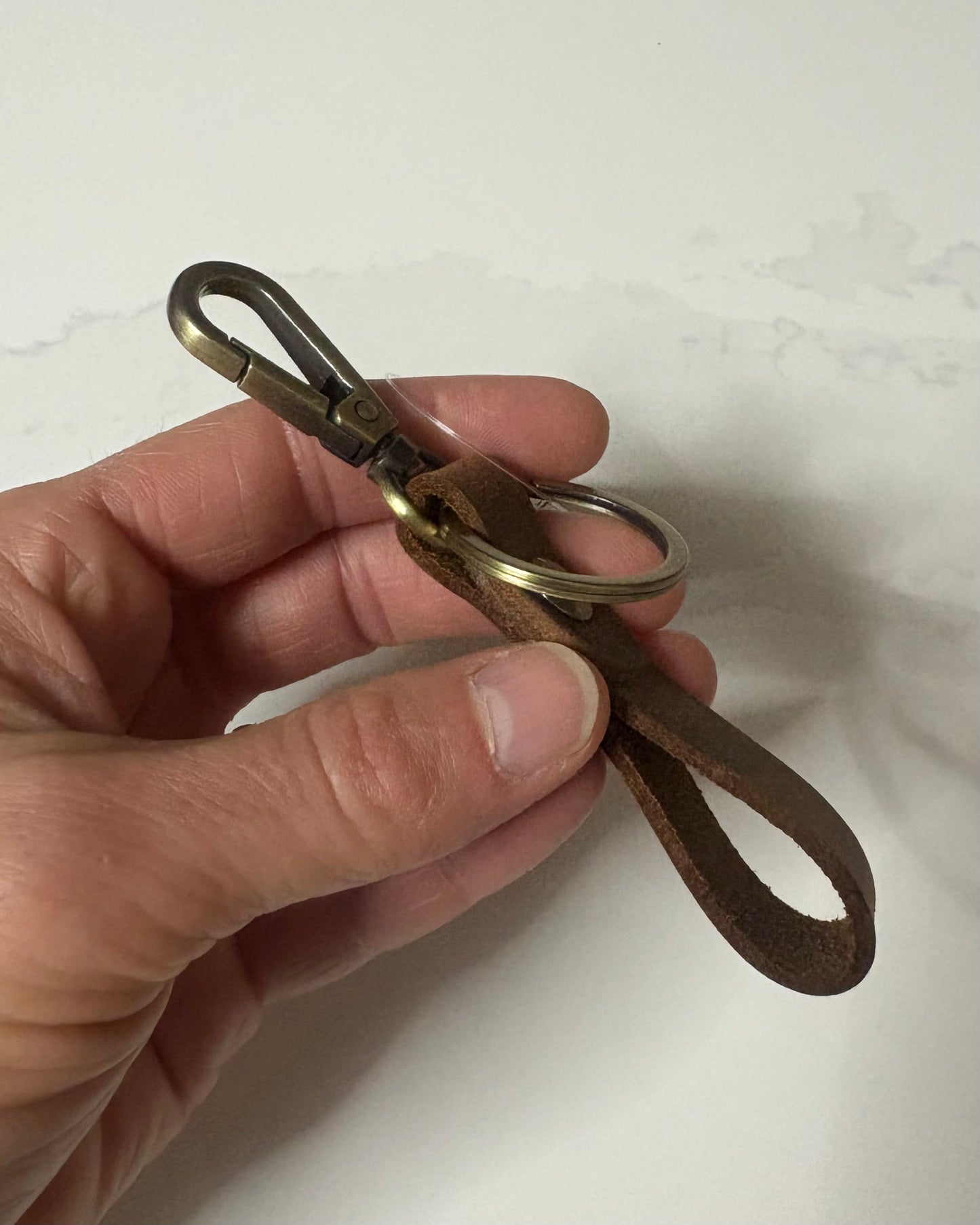 Genuine Leather Carabiner Keychain