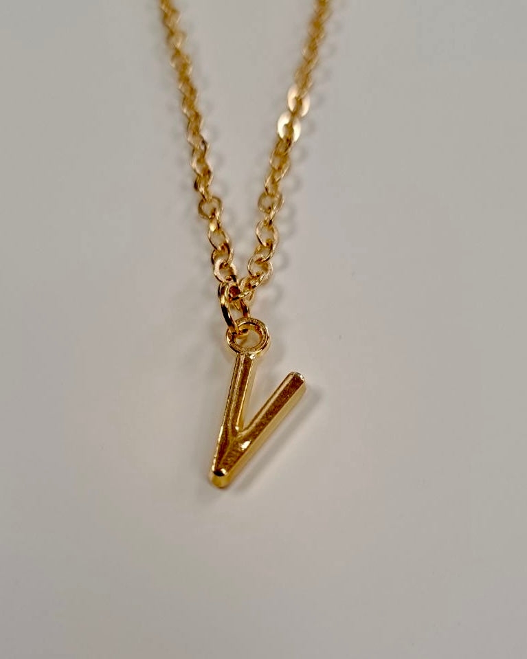 Gold Initial Charm Necklace