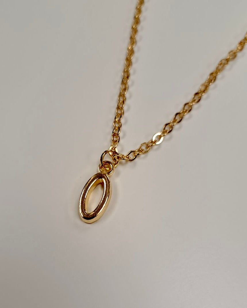 Gold Initial Charm Necklace