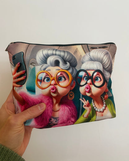 Selfie Fishy Lip Grannies Cosmetic Bag