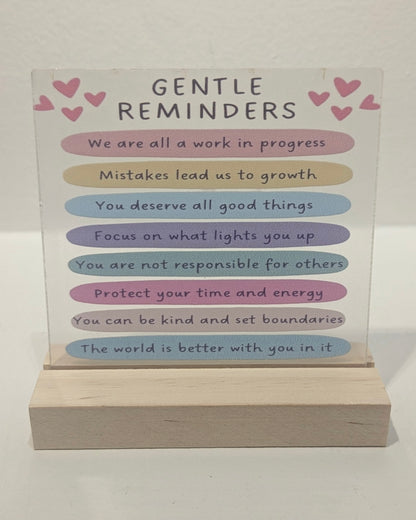 Gentle Reminders Table Sign