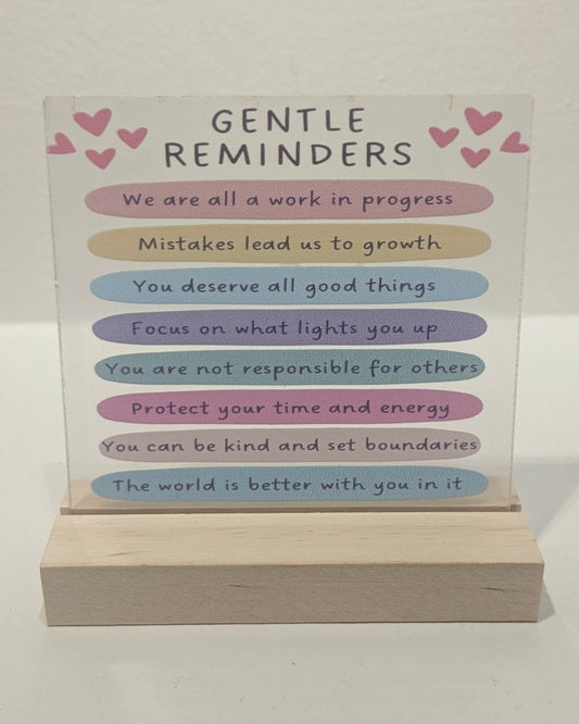 Gentle Reminders Table Sign