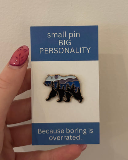 Bear + Mountain Enamel Pin