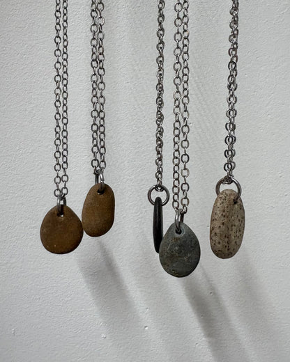 Canadian River Stone Silver Necklace