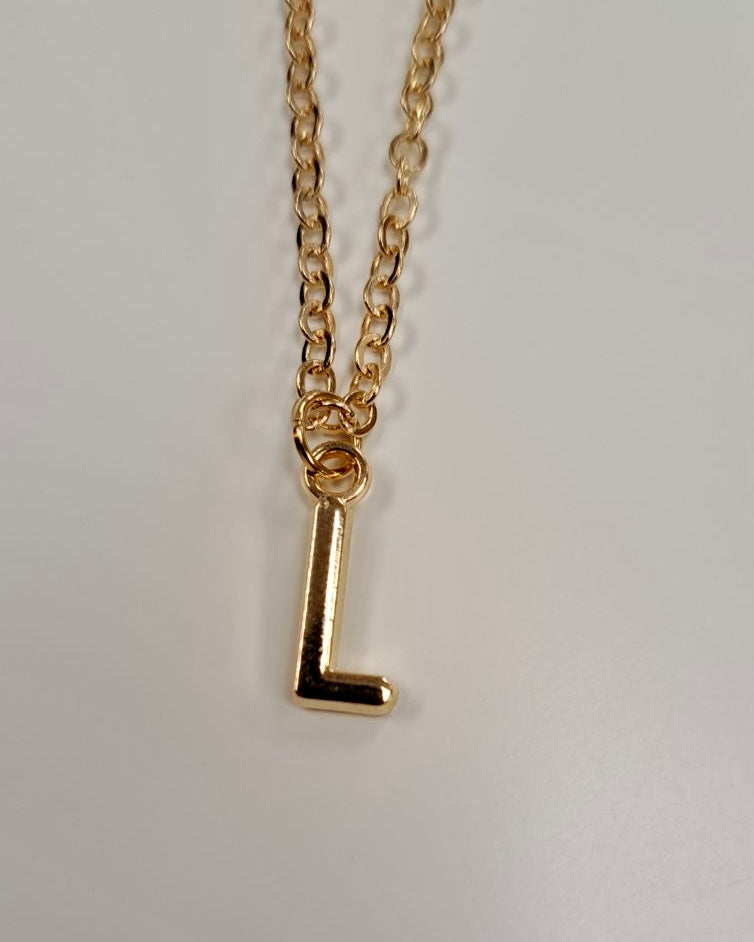 Gold Initial Charm Necklace