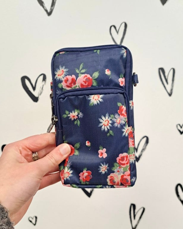 Mini Floral Crossbody + Arm Bag: Blue Collection