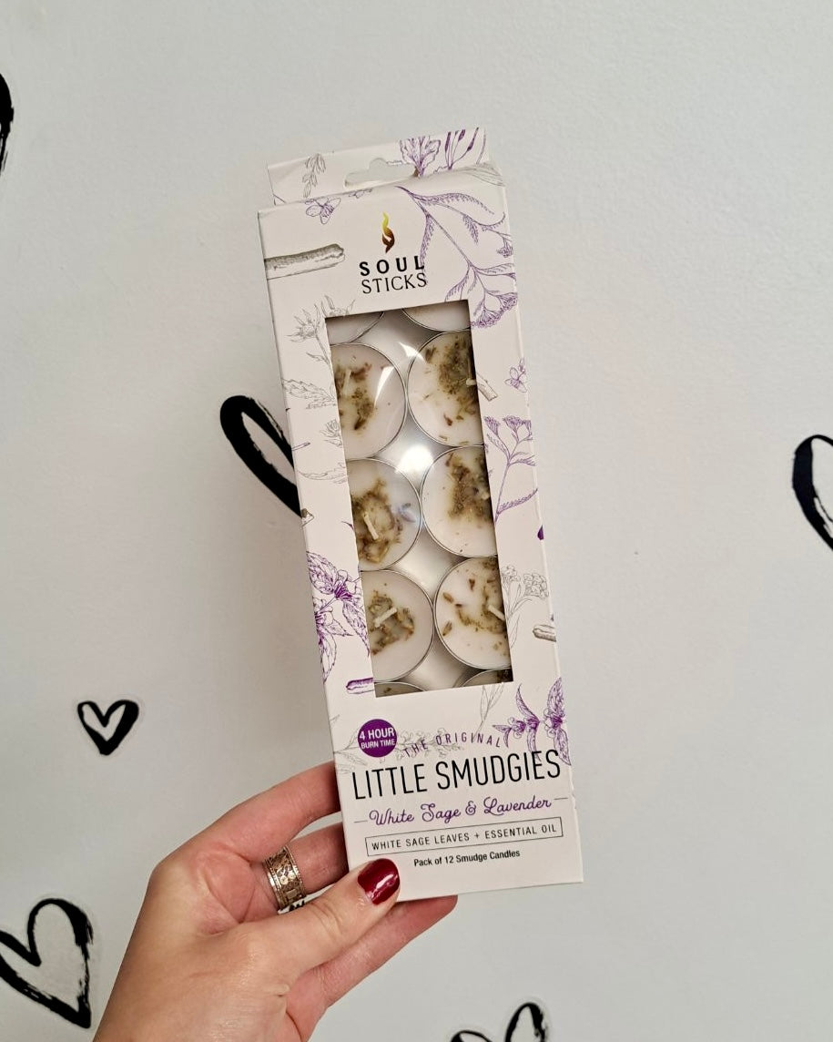 Lavender + White Sage Little Smudgies Tea Light Candle Pack