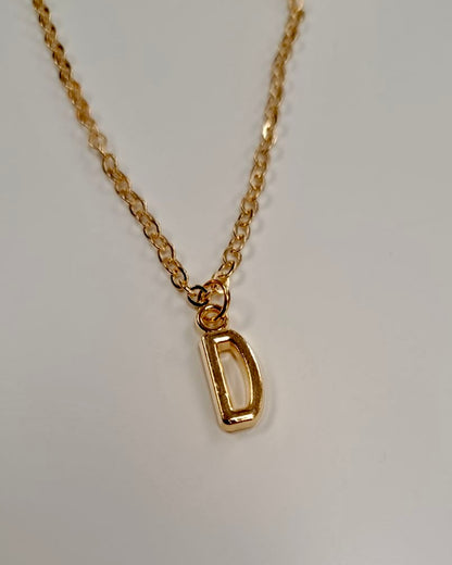 Gold Initial Charm Necklace