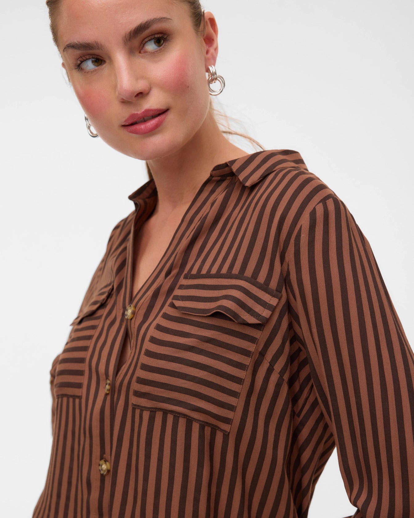 The Bumpy Striped Collared Blouse