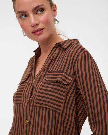 The Bumpy Striped Collared Blouse
