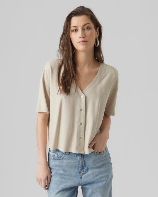 The Mymilo V-neck Button Blouse