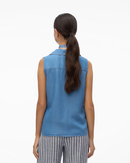 The Harper Collar Tencel Top