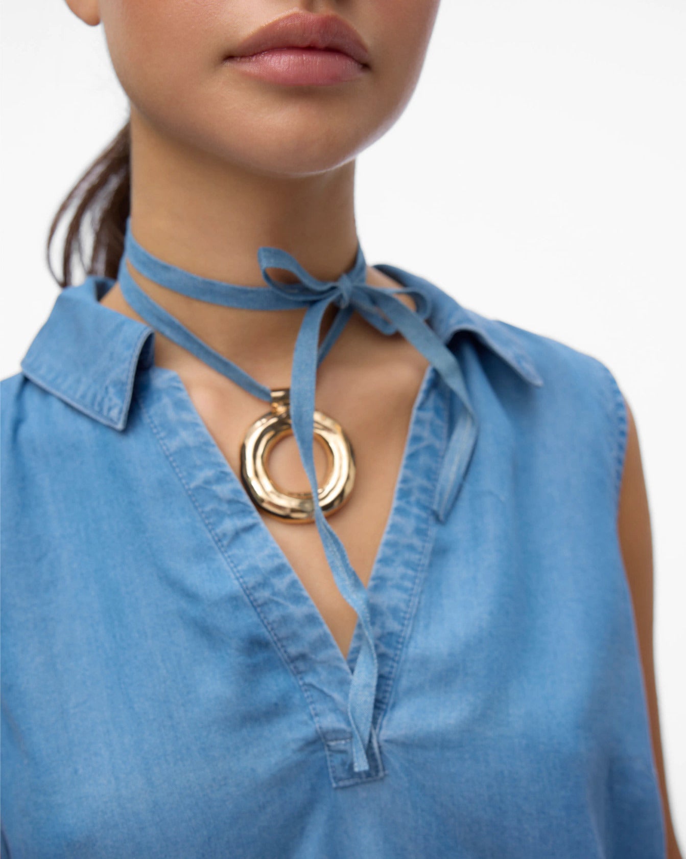 The Harper Collar Tencel Top