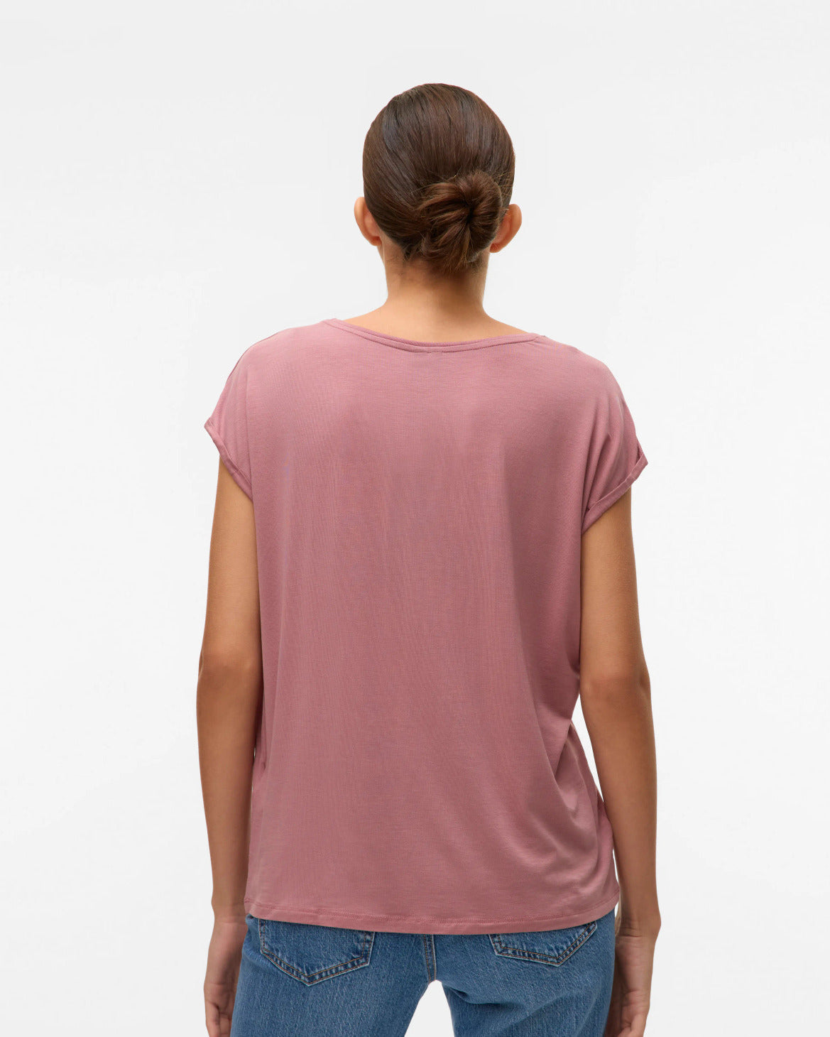 The Ava Plain Top: Nostalgia Rose
