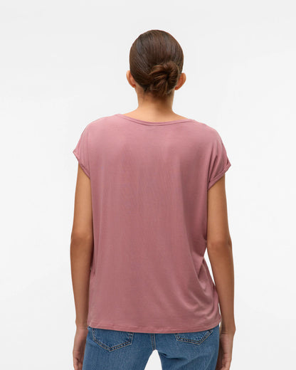 The Ava Plain Top: Nostalgia Rose