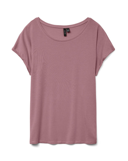 The Ava Plain Top: Nostalgia Rose