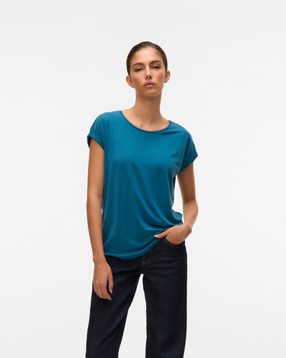 The Ava Plain Top: Moroccan Blue