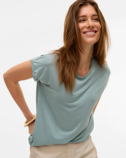 The Ava Plain Top: Gray Mist