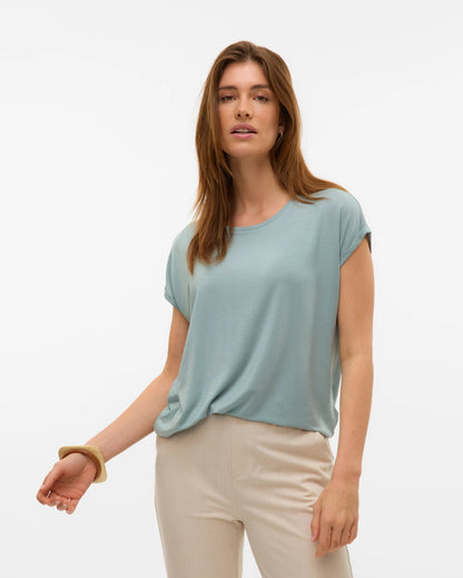 The Ava Plain Top: Gray Mist