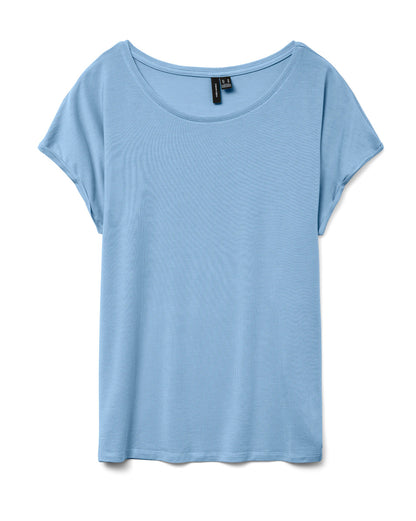 The Ava Plain Top: Airy Blue
