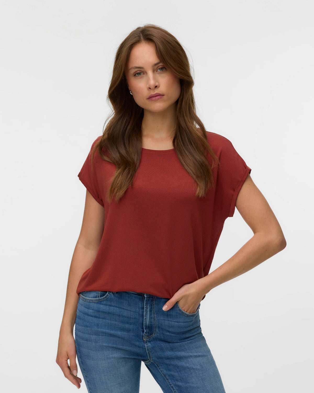 The Ava Plain Top: Burnt Henna