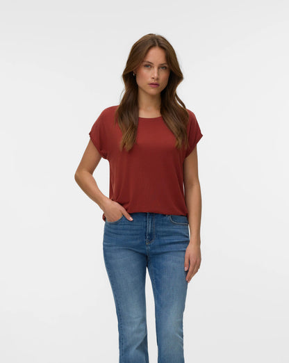 The Ava Plain Top: Burnt Henna