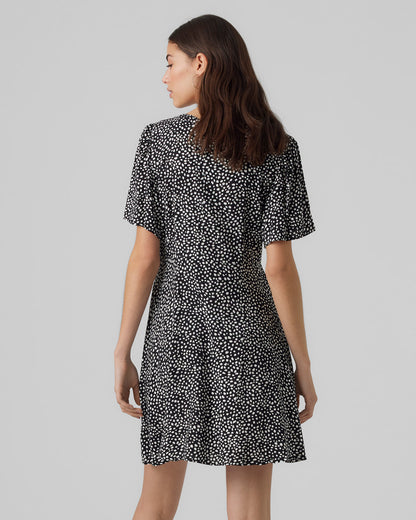 The Alba Polka-Dot Short Sleeve Dress