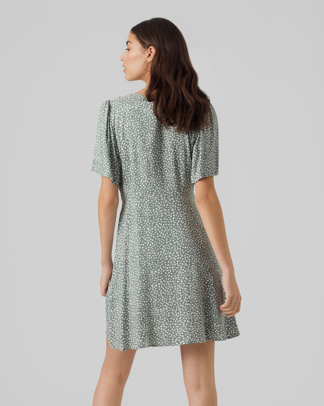 The Alba Polka-Dot Short Sleeve Dress