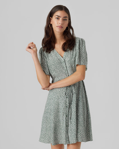 The Alba Polka-Dot Short Sleeve Dress