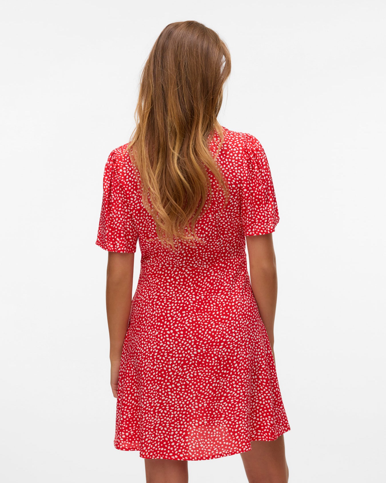The Alba Polka-Dot Short Sleeve Dress