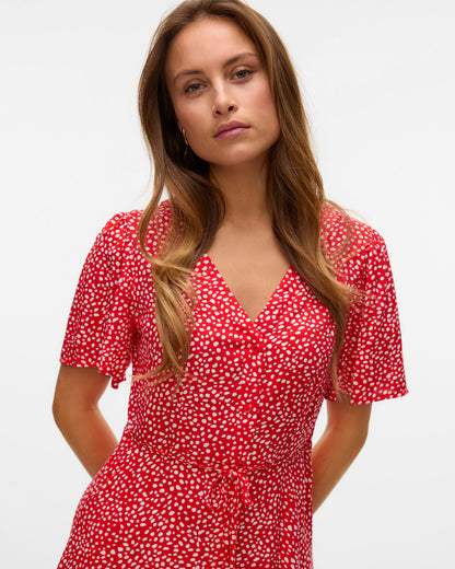 The Alba Polka-Dot Short Sleeve Dress