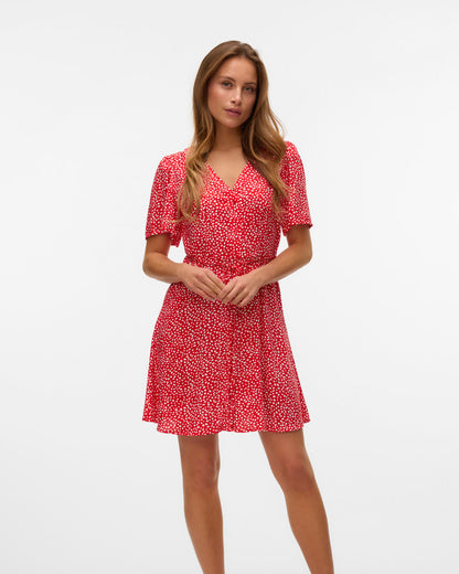 The Alba Polka-Dot Short Sleeve Dress