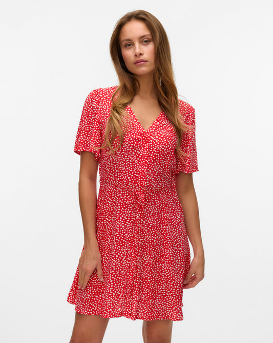 The Alba Polka-Dot Short Sleeve Dress